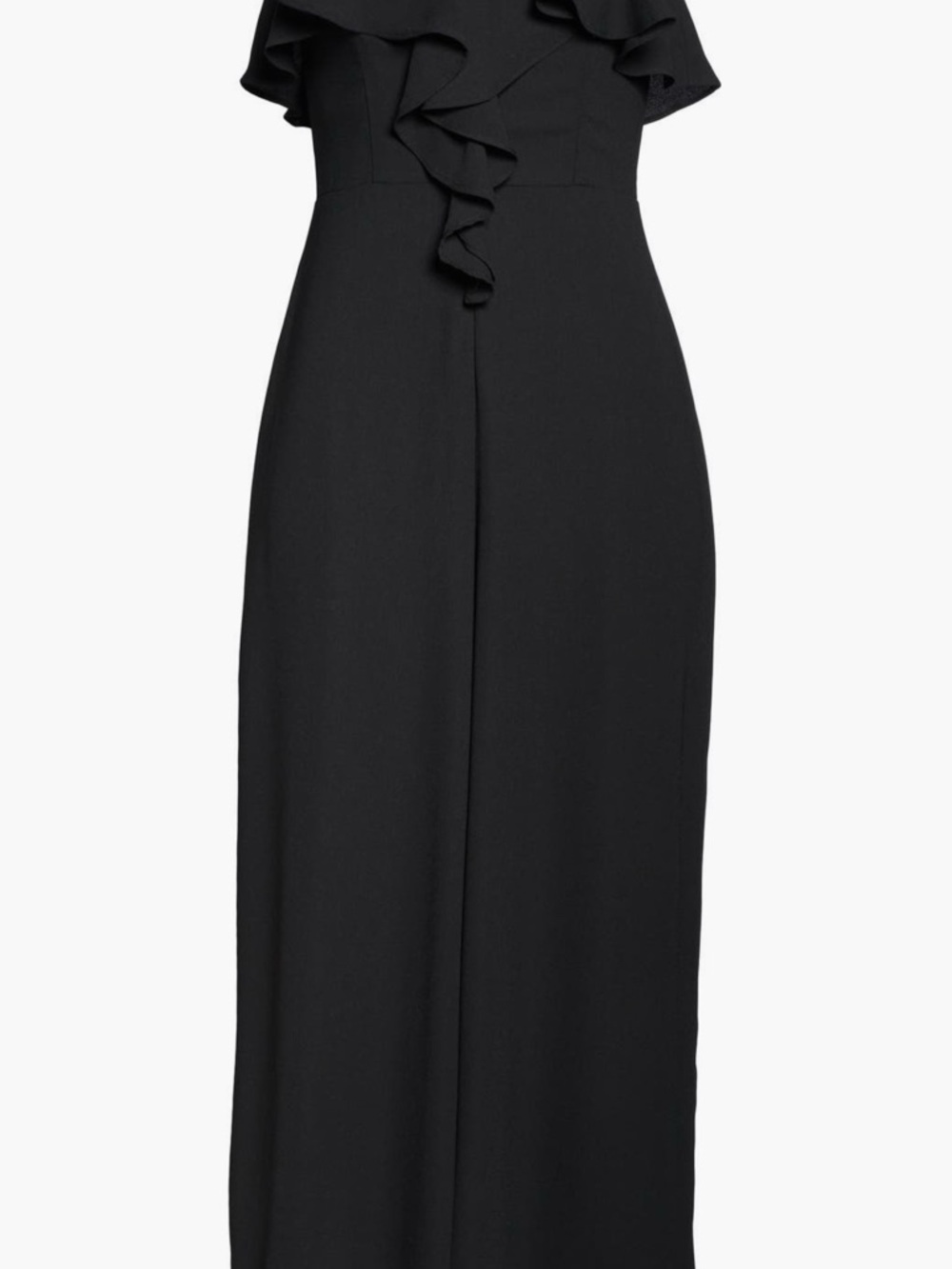 Chelsea28 Black Ruffled Wide-Leg Jumpsuit